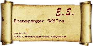 Ebenspanger Sára névjegykártya
